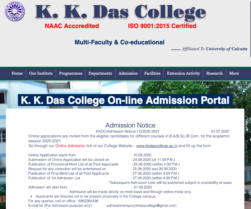 kk das college merit list 2020 download admission notice | KK Das College Merit List 2022 Honours General BA, BSc, BCom Admission 2022 -23,