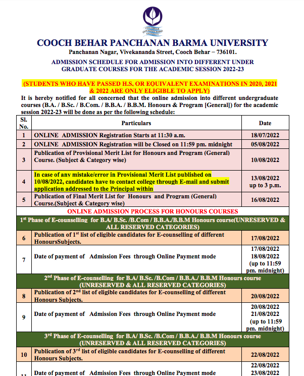 Mekhliganj College Merit List 2022 BA BSc BCom Admission List {Published}