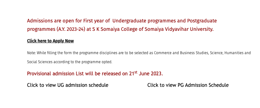 sk somaiya college merit list download notice 2023 first cut off