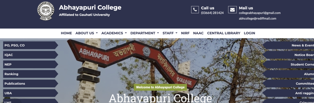 Abhayapuri College merit list download pdf 2023