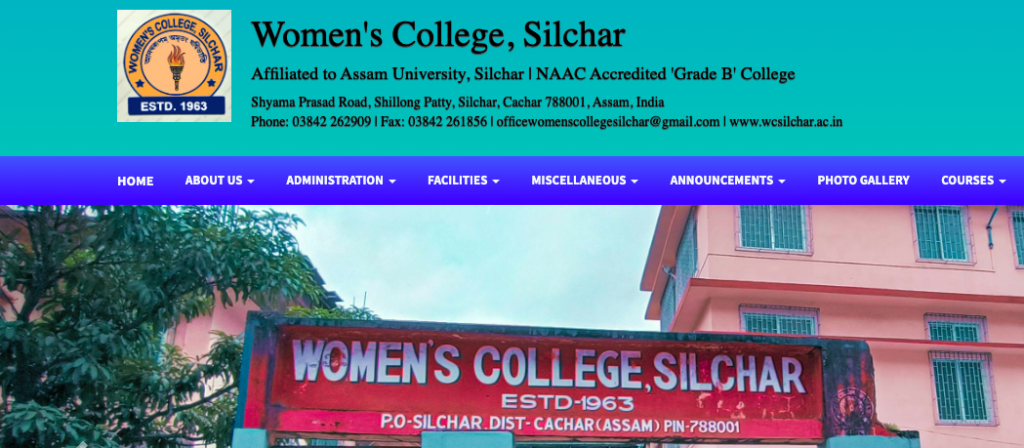 Women's College Silchar merit list download 2023