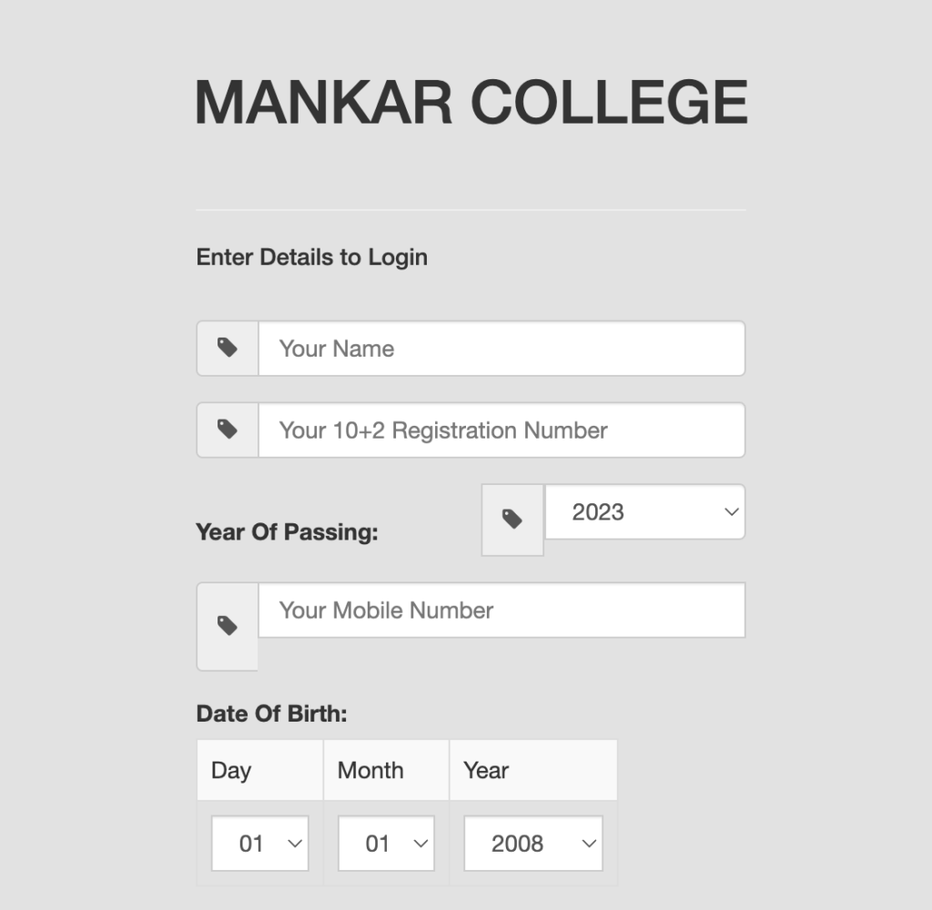 Mankar College Merit List