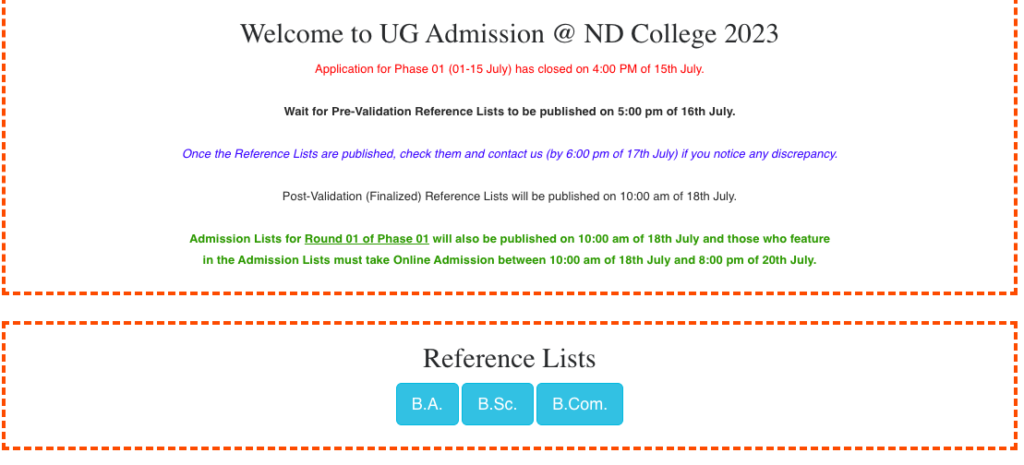 nd college merit list downloading links 2023