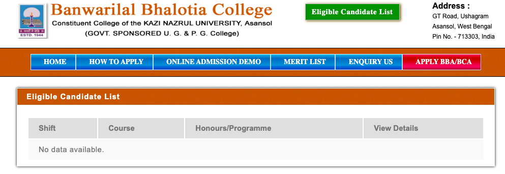 bb college merit list download links 2023 out